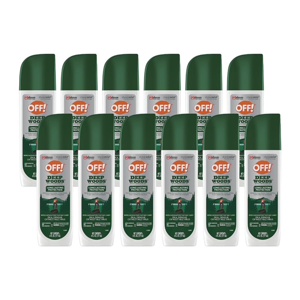OFF! Deep Woods Insect Repellent VII Spritz - Unscented, 6 oz (Pack of 12) - Comprehensive Mosquito & Tick Protection