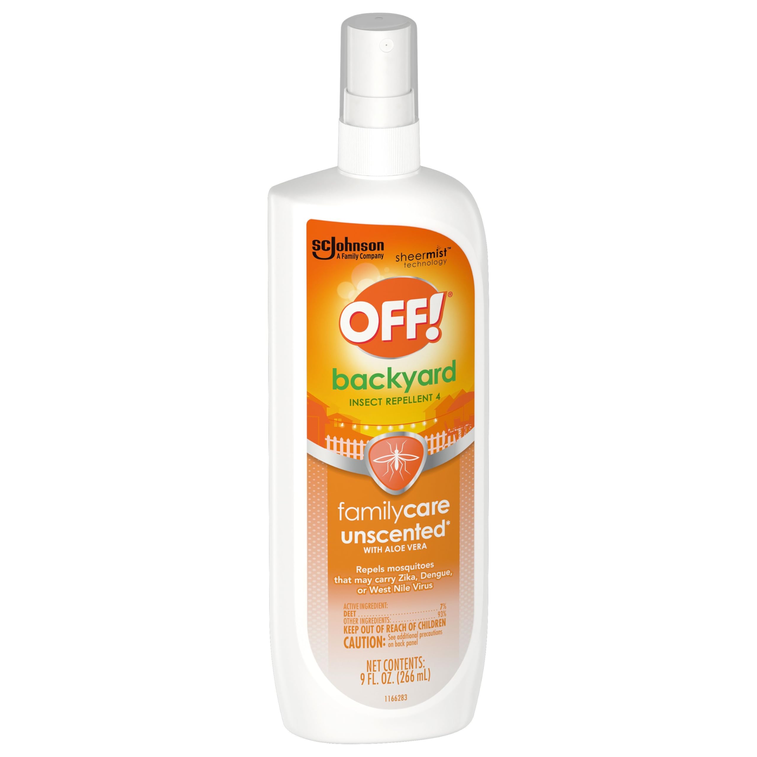 OFF! Family Care Insect &amp; Mosquito Repellent Spritz - 7% DEET, 9 Oz, Unscented with Aloe Vera
