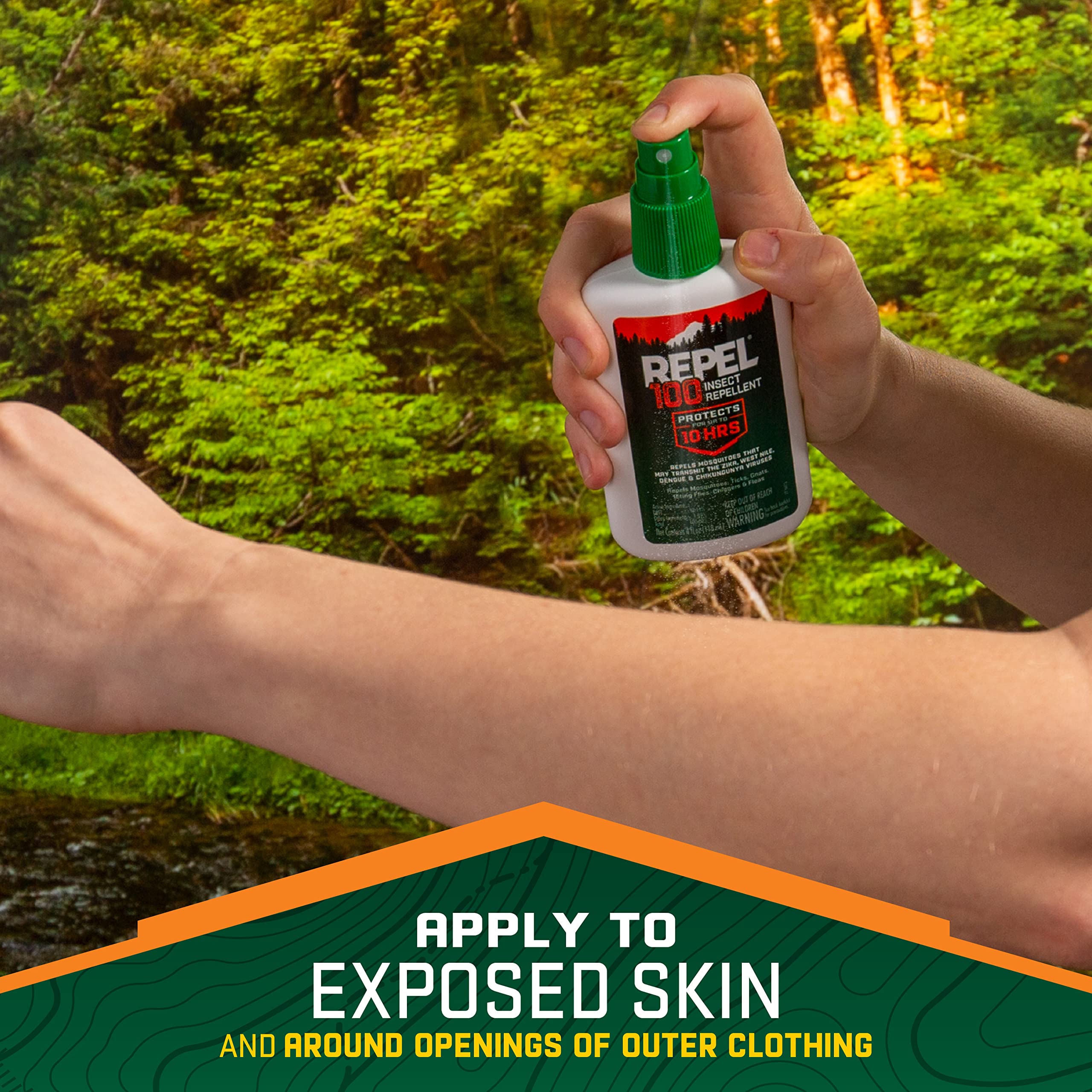 Repel 100 Insect Repellent Pump Spray - 98.11% DEET, 4 oz - Up to 10 Hours Protection