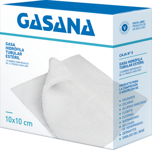 5 Box 10X10 Cm is hypoallergenic and free of dyes, perfumes, and other irritants. Soft, Comfortable and Highly Absorbent: Gasana Gauze N5 Box 10X10 Cm (10 Individual Envelopes Of 16 Pieces)