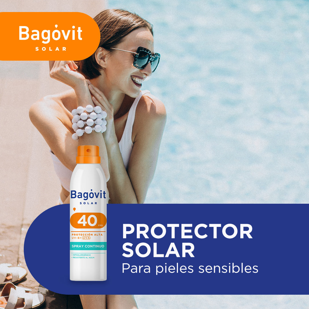 Bagovit SPF 40 Continuous Spray Sunscreen - Broad Spectrum UVA/UVB Protection, Non-Comedogenic & Paraben-Free 170Ml / 5.74Fl Oz