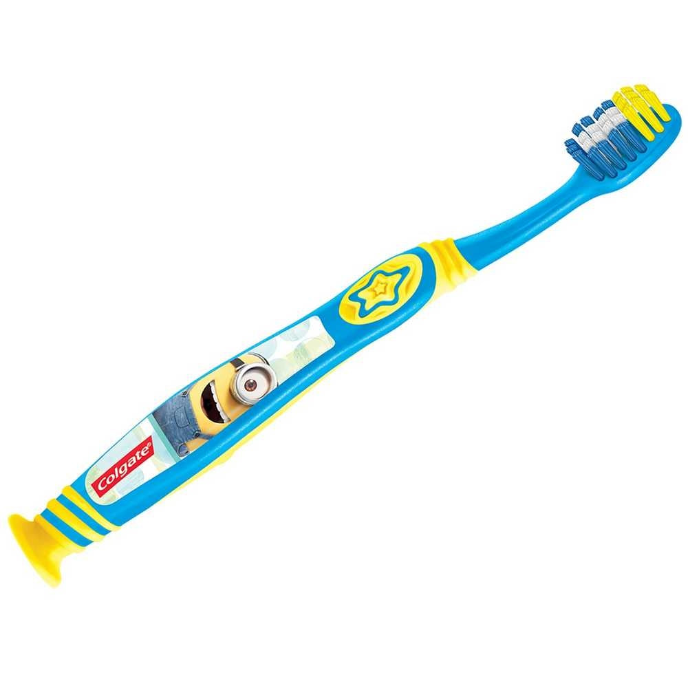 Colgate Smiles Minions Toothbrush 6+ Years (2 Units): Fun Design, BPA Free, Suction Base & More