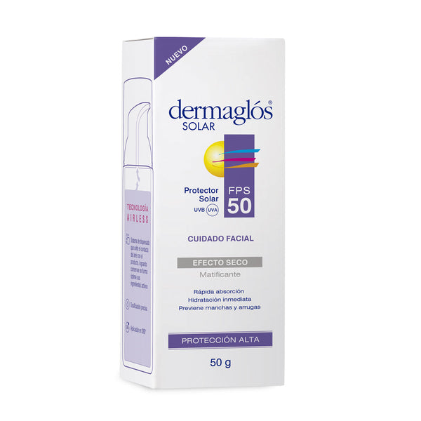 Dermaglos Dry Effect Facial Sunscreen Fps50 with Vitamin E and SPF 50 - 50Gr / 1.69Oz