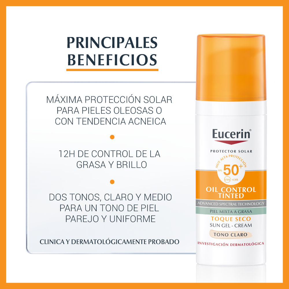 Eucerin Oil Control Sun Face Dry Touch Sunscreen SPF 50: Protect Your Skin from Photoaging, Acne, and UVA/UVB Rays 50Ml / 1.69Fl Oz