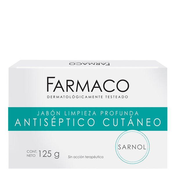 Farmaco Skin Antiseptic Deep Cleansing Soap - 125Gr / 4.22Oz - Natural Ingredients, Hypoallergenic, Paraben-Free & Cruelty-Free