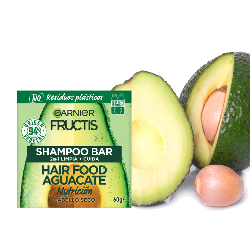 Garnier Fructis Palta Solid Shampoo (60Gr / 2.02Oz) - Natural Hair Care with Avocado Extract