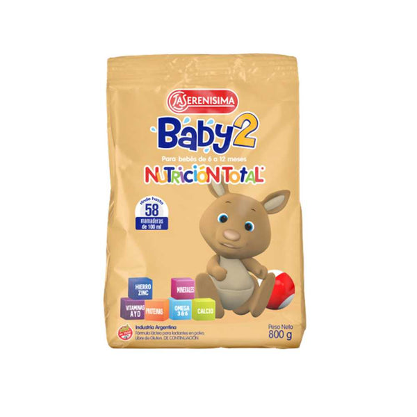 La Serenisima Baby 2 Infant Milk Powder 800gr | DHA ARA Omega 3 & 6 | Halal-certified | Non-GMO