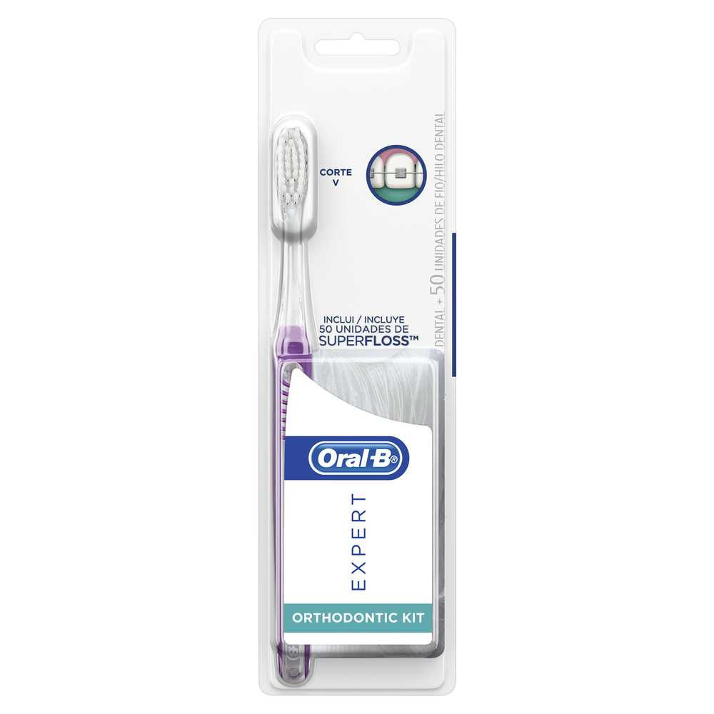 Oral B Expert Orthodontic Toothbrush Medium 1 Unit + 50 Units of Dental Threads