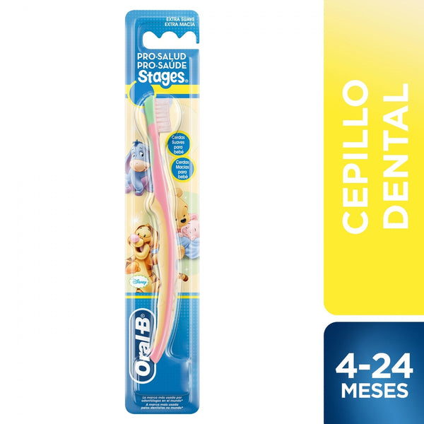 Oral-B Pro Health Toothbrush Stages 1 Winnie The Pooh Baby: Soft Bristles, Non-Slip Grip, and Compact Design