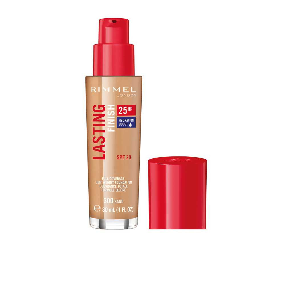 Rimmel Base Lasting Finish 25Hs 300 Sand Foundation - Up to 25 Hours Wear, SPF 18, Cruelty-Free